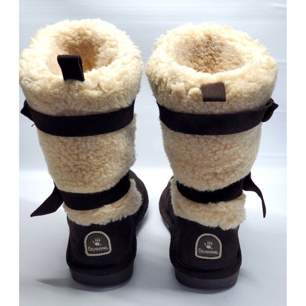 Bearpaw Women's Brown Suede & Fur Mid-Calf Winter Boots Size 9 552 - Picture 3 of 9